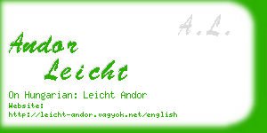 andor leicht business card